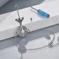 wholesale 925 Sterling Silver Compass Urn Bracelet with Funnel and Spatula - Memorial Jewelry for Ashes Cremation Keepsakes-0-3