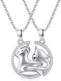 wholesale 925 Sterling Silver Yin Yang Cats Pendant Necklace Jewelry Set-0-0