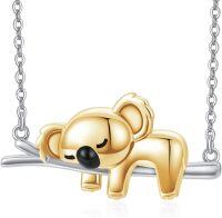 wholesale 925 Sterling Silver Gold Plated Koala Pendant Necklace - Adorable Animal Charm s for Her-A-Gold