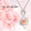 wholesale TOUPOP Rose Flower Necklace For Women Sterling Silver Rose Jewelry Infinity Rose Pendant Flower Necklace Christmas Xmas Birthday Gifts For Her Women Mom Wife Grandma Lover Girlfriend -0-2