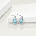 wholesale 925 Sterling Silver Turquoise Celtic Filigree Teardrop Dangle Earrings with Leverbacks-0-4