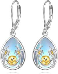 wholesale 925 Sterling Silver Teardrop Labrador Retriever Dangle Earrings-Dog Earrings