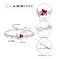 wholesale 925 Sterling Silver Pink Crystal Butterfly Charm Bracelet for Girls & Teenagers-0-7