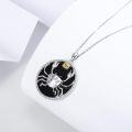 wholesale 925 Sterling Silver Crab Black Onyx Gold Zodiac Sign Pendant Necklace-0-4