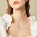 TOUPOP Sterling Silver Compass Necklace Jewelry Gift For Women-0-4