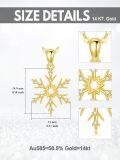 TOUPOP 14K Gold Crystal Snowflake Necklace Women's Winter Christmas Gift-0-4