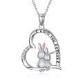 wholesale 925 Sterling Silver Rabbit Heart Love Forever Pendant Necklace for Women-0-0