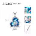 TOUPOP Sterling Silver Crystal Father Daughter Pendant Necklace Gift-0-4