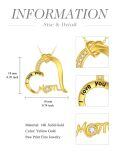 TOUPOP 14K Gold Heart I Love You Mom Pendant Necklace For Women-0-4