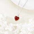 wholesale 925 Sterling Silver Red Carnelian Heart Pendant Necklaces for Women Gifts-0-2