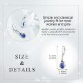 wholesale 925 Sterling Silver Lapis Lazuli Teardrop Dangle Leverback Earrings for Women and Girls-0-2