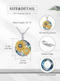 wholesale 925 Sterling Silver Sunflower Blue Crystal Pendant Necklaces - Romantic Gift for Her-0-4