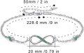 wholesale 925 Sterling Silver Green Crystal Infinity Adjustable Ankle Anklet for Women-0-2