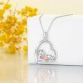 wholesale 925 Sterling Silver Heart-Shaped Fox and Baby Fox Pendant Necklace for Women Girls Mothers' Day Gift-0-4