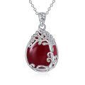 wholesale 925 Sterling Silver Filigree Teardrop Pendant Necklace for Women-0-54