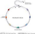 wholesale 925 Sterling Silver Gemstone Bracelet Wholesale With Colorful Stones And Adjustable Chain-0-4