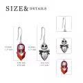 TOUPOP Sterling Silver Skull Earrings Jack Skellington And Sally Nightmare-0-3