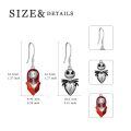 TOUPOP Sterling Silver Skull Earrings Jack Skellington And Sally Nightmare-0-3