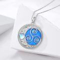 wholesale TOUPOP Celtic Moon Necklaces With Moonstone For Women Sterling Silver Blue Opal Triskele Pendant Necklaces For Her Girls Jewelry Birthday Anniversary Christmas Gifts -0-2