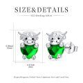 wholesale 925 Sterling Silver Birthstone Highland Cow Stud Earrings Cute Animal Jewelry Gift for Women Girls-0-5