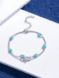 wholesale 925 Sterling Silver & 6 Heart Birthstone Crystal Infinity Love Bracelet - 12 Gemstone Colors-0-2