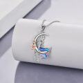 wholesale 925 Sterling Silver Mermaid on Crescent Moon with Flowers and Stars Pendant Necklace s for Women & Girls-0-2