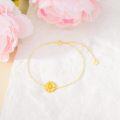 wholesale 14K Gold  Sunflower Charm Anklet for Women - Adjustable Chain Beach Foot s-0-4