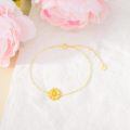 wholesale 14k Gold Sunflower Bracelet Dainty Flower Chain Jewelry For Women-0-4