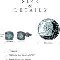 wholesale 925 Sterling Silver Turquoise Stone Stud Earrings for Women and Men-0-1
