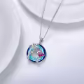 TOUPOP Sterling Silver Crystal Flamingo Palm Tree Necklace Birthday Christmas Gifts For Women-0-3