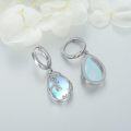 wholesale 925 Sterling Silver Blue Opalite Teardrop Dragonfly Drop Huggie Hoop Earrings-0-2