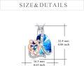 wholesale 925 Sterling Silver Heart Family Pendant Necklaces for Women I Love You Forever Blue Crystal Mothers Day Gifts-0-3