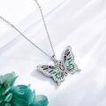 wholesale 925 Sterling Silver Butterfly Shell Inlay Pendant Necklace - Cute Jewelry for Women Animal Lovers-0-3
