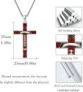 wholesale 925 Sterling Silver Red Enamel Football Cross Pendant Necklace  for Women and Men-0-5