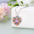 wholesale  Sterling Silver Birthstone Angel Wing Cross Rose Heart Cremation Urn Necklace for Women with Funnel Kit ( chars)-0-3