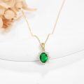 wholesale 14K Solid Gold Simulated Emerald Sapphire Ruby Opal Amethyst Blue Topaz Olivine Dainty Pendant Necklace Moissanite Jewelry Gifts-0-3