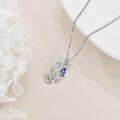wholesale 925 Sterling Silver Blue Enamel Butterfly & Musical Notes Pendant Necklaces for Women Gift Ideas-0-3