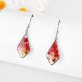 wholesale 925 Sterling Silver Red & Yellow Floral Cubic Zirconia-Shaped Drop Earrings-0-1
