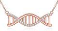 wholesale 925 Sterling Silver Cubic Zirconia Accent Gold Plated DNA Pendant Necklaces for Women Girls Gifts-0-6