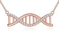 wholesale Sterling Silver DNA Double Helix Molecule Necklace Science Jewelry Gift-Rose Gold