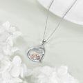 wholesale 925 Sterling Silver Crystal Dog in Heart Pendant Necklace for Women - Pet Lovers' s-0-2
