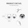 wholesale 925 Sterling Silver Pug Dog Hoop Earrings - Adorable Pet Jewelry for Women-0-2