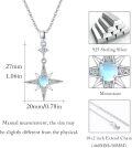 wholesale 925 Sterling Silver Blue Moonstone Star Pendant Necklace for Women Girls  48cm Chain Length-0-4