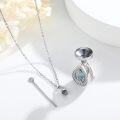 wholesale 925 Sterling Silver Teardrop Blue Fire Opal Urn Pendant Necklace with Funnel and Fill Tool - Keepsake Jewelry for Ashes-0-4