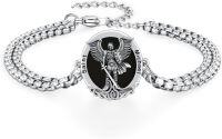 wholesale 925 Sterling Silver & Black Onyx St. Michael Bracelet for Men Women Police Military-13A-St Michael (Black Onyx)
