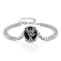 wholesale 925 Sterling Silver & Black Onyx St. Michael Bracelet for Men Women Police Military-13A-St Michael (Black Onyx)