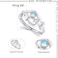 wholesale 925 Sterling Silver Moonstone Eye of Horus Adjustable Ring Egyptian s for Women-0-2