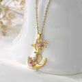 wholesale 925 Sterling Silver Anchor Pendant Necklace with Rose Charm s for Women-0-9
