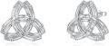 wholesale 925 Sterling Silver Celtic Knot Stud Earrings - Triquetra Design-0-0