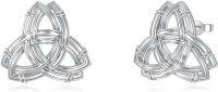 wholesale 925 Sterling Silver Celtic Knot Stud Earrings - Triquetra Design-Celtic Knot -A